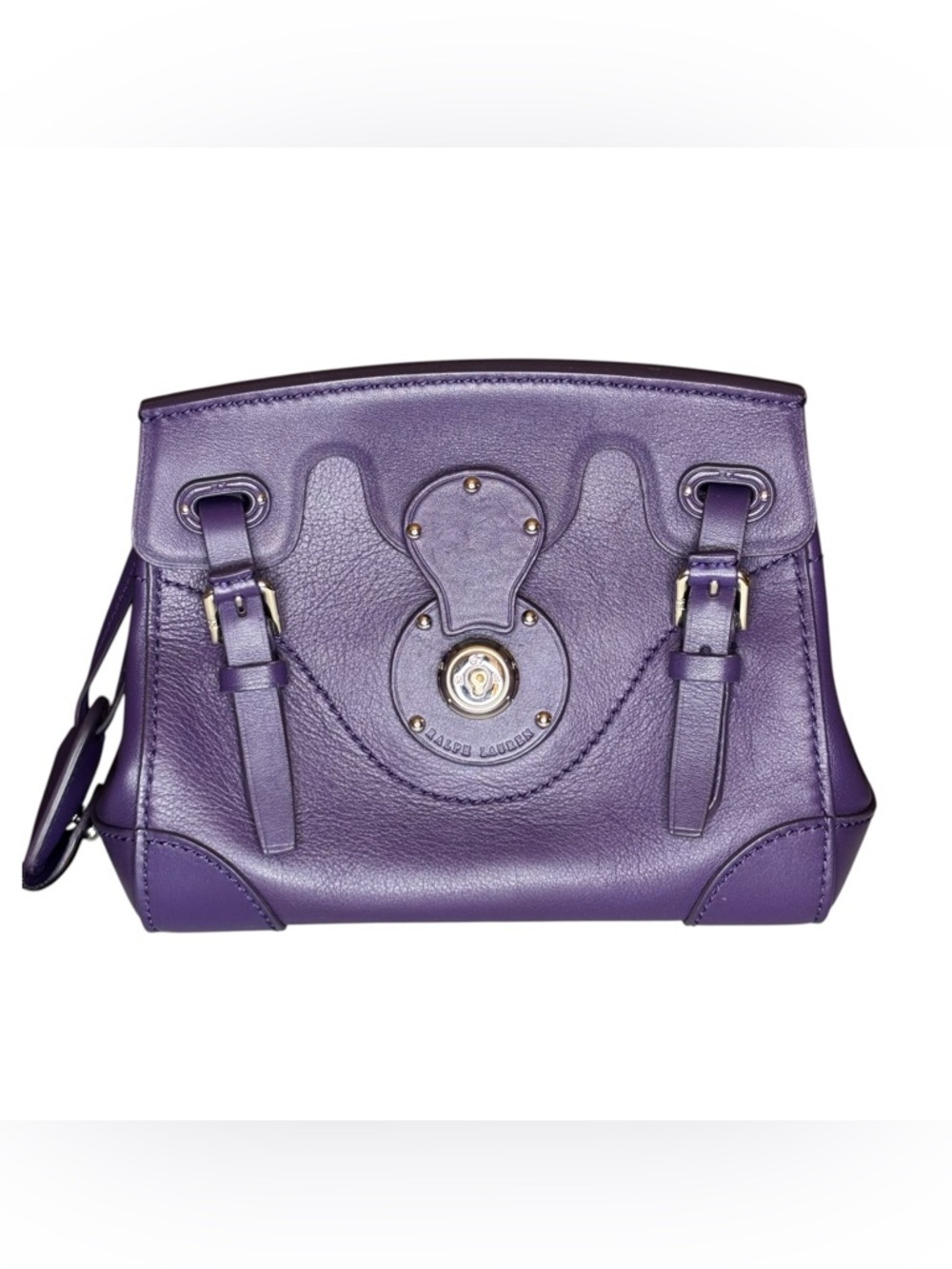 Ralph Lauren Mini Ricky Satchel | Purple Leather | Silver Hardware - Picture 2 of 16